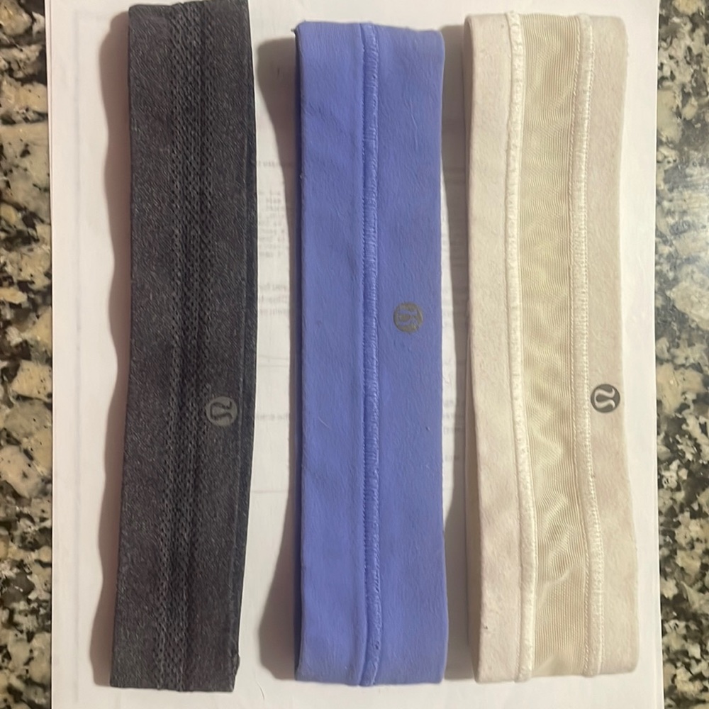 Lot of 3 lululemon headbands